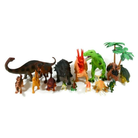Lot of 15 Toy Dinosaurs Figures Plastic Realistic Detail Boley & Unbranded 2-9" - Picture 1 of 6
